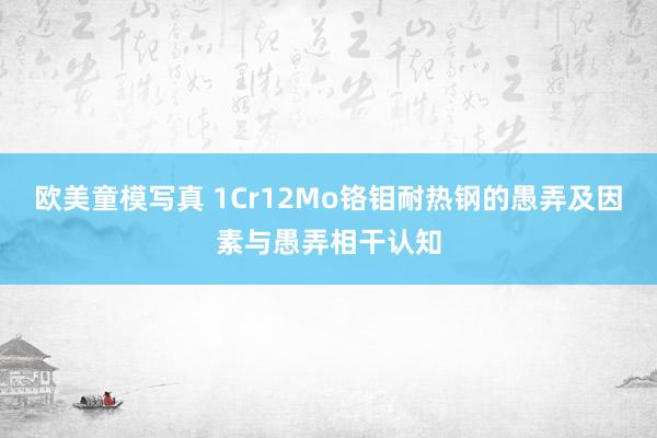 欧美童模写真 1Cr12Mo铬钼耐热钢的愚弄及因素与愚弄相干认知