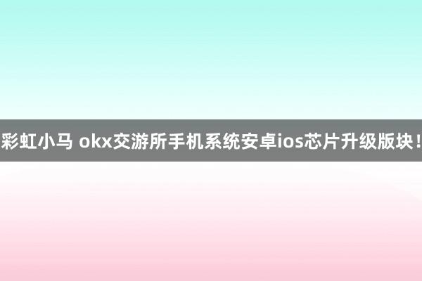 彩虹小马 okx交游所手机系统安卓ios芯片升级版块！