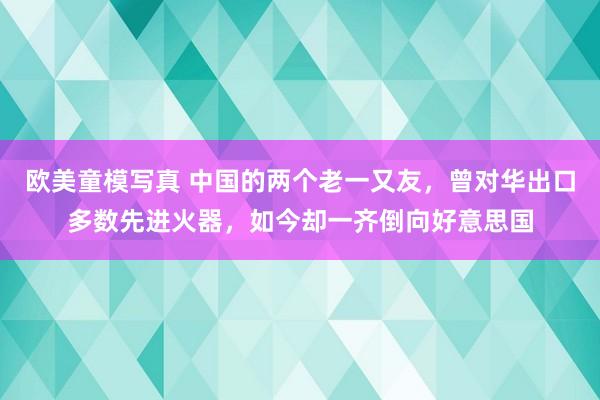 欧美童模写真 中国的两个老一又友，曾对华出口多数先进火器，如今却一齐倒向好意思国