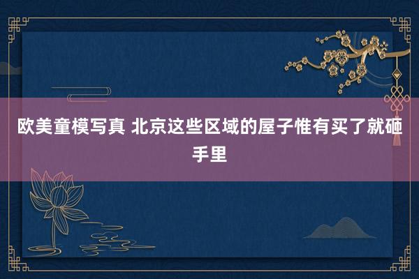 欧美童模写真 北京这些区域的屋子惟有买了就砸手里