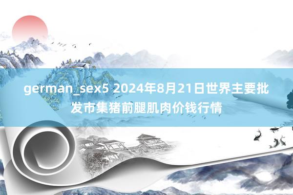 german_sex5 2024年8月21日世界主要批发市集猪前腿肌肉价钱行情