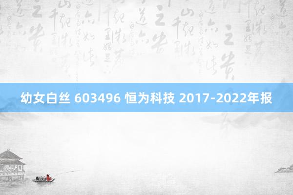 幼女白丝 603496 恒为科技 2017-2022年报