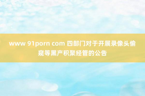 www 91porn com 四部门对于开展录像头偷窥等黑产积聚经管的公告