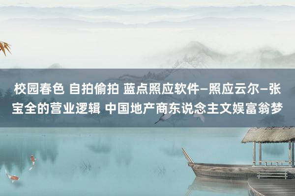 校园春色 自拍偷拍 蓝点照应软件—照应云尔—张宝全的营业逻辑 中国地产商东说念主文娱富翁梦